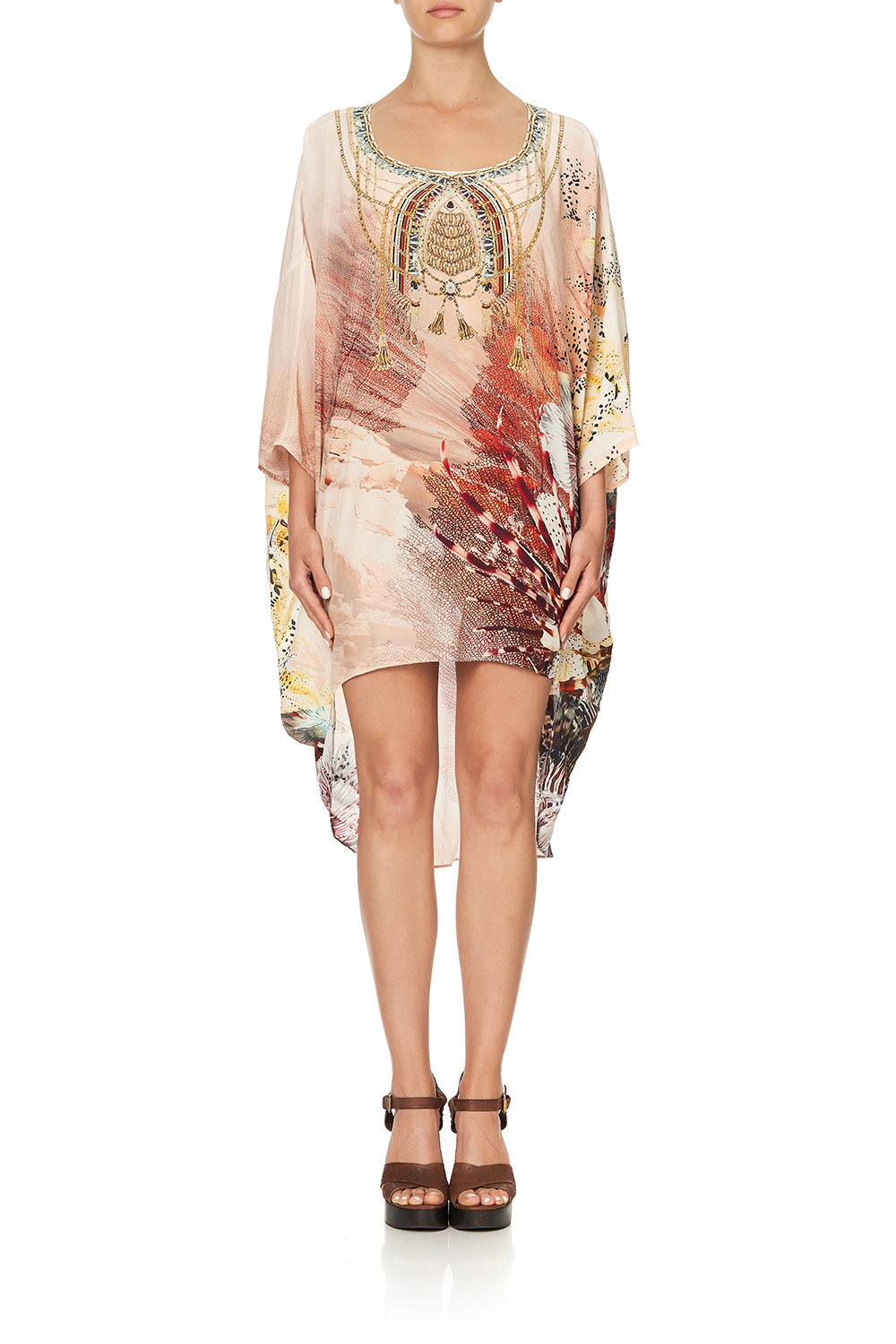 SCOOP BACK HEM DRESS COASTAL TREASURE