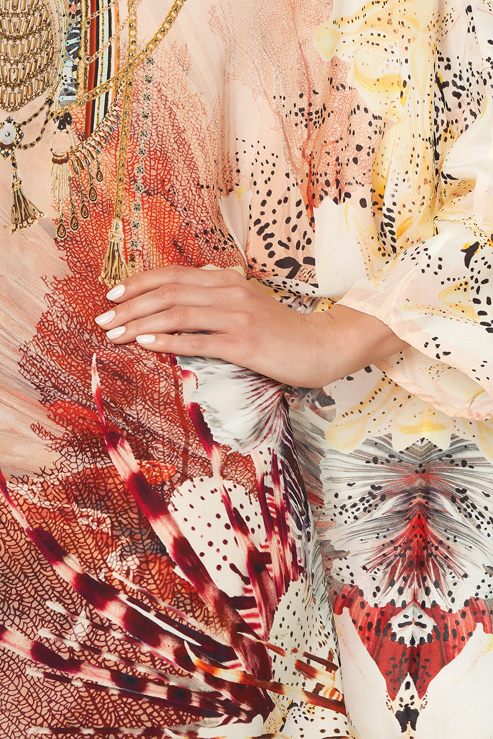 SCOOP BACK HEM DRESS COASTAL TREASURE