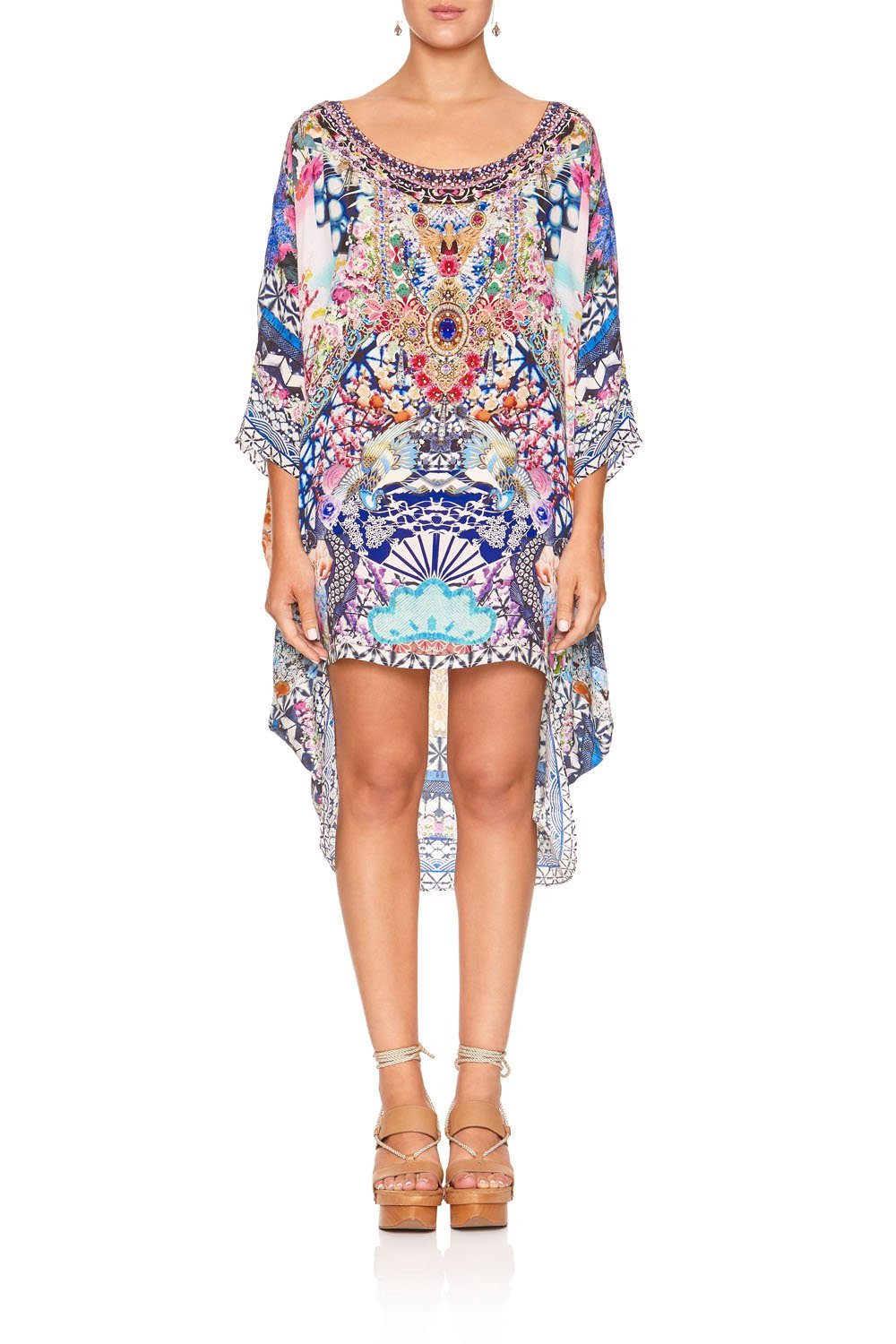 SCOOP BACK HEM DRESS SHIBORI SHORES