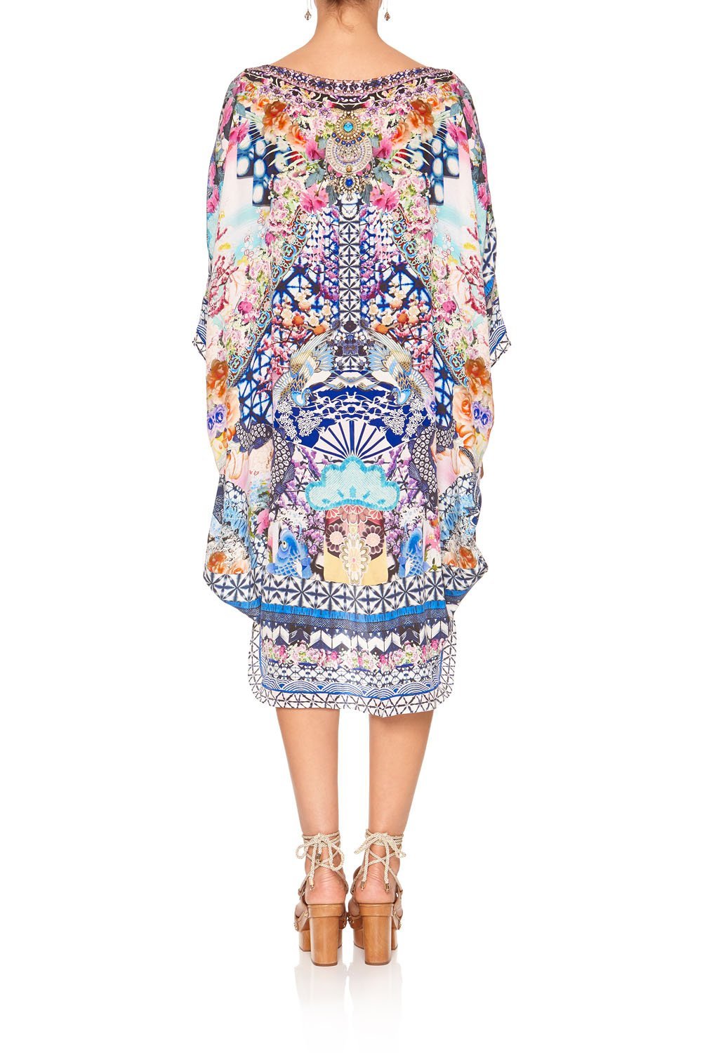 SCOOP BACK HEM DRESS SHIBORI SHORES