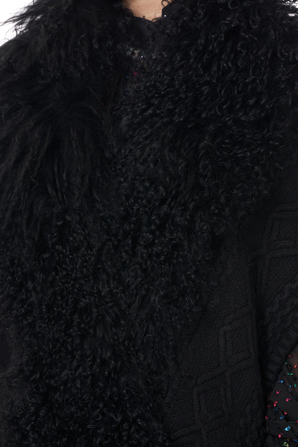 SHEARLING CAPE MIDNIGHT MOON HOUSE