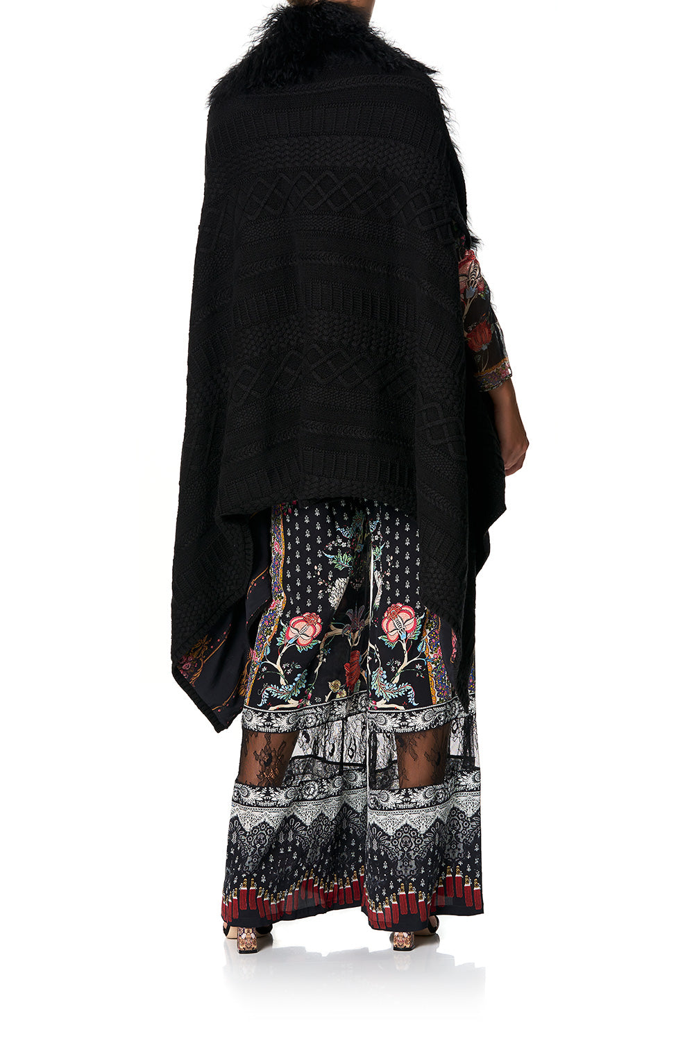 CAMILLA SHEARLING CAPE WITH LINING HAUTE PROVINCIAL