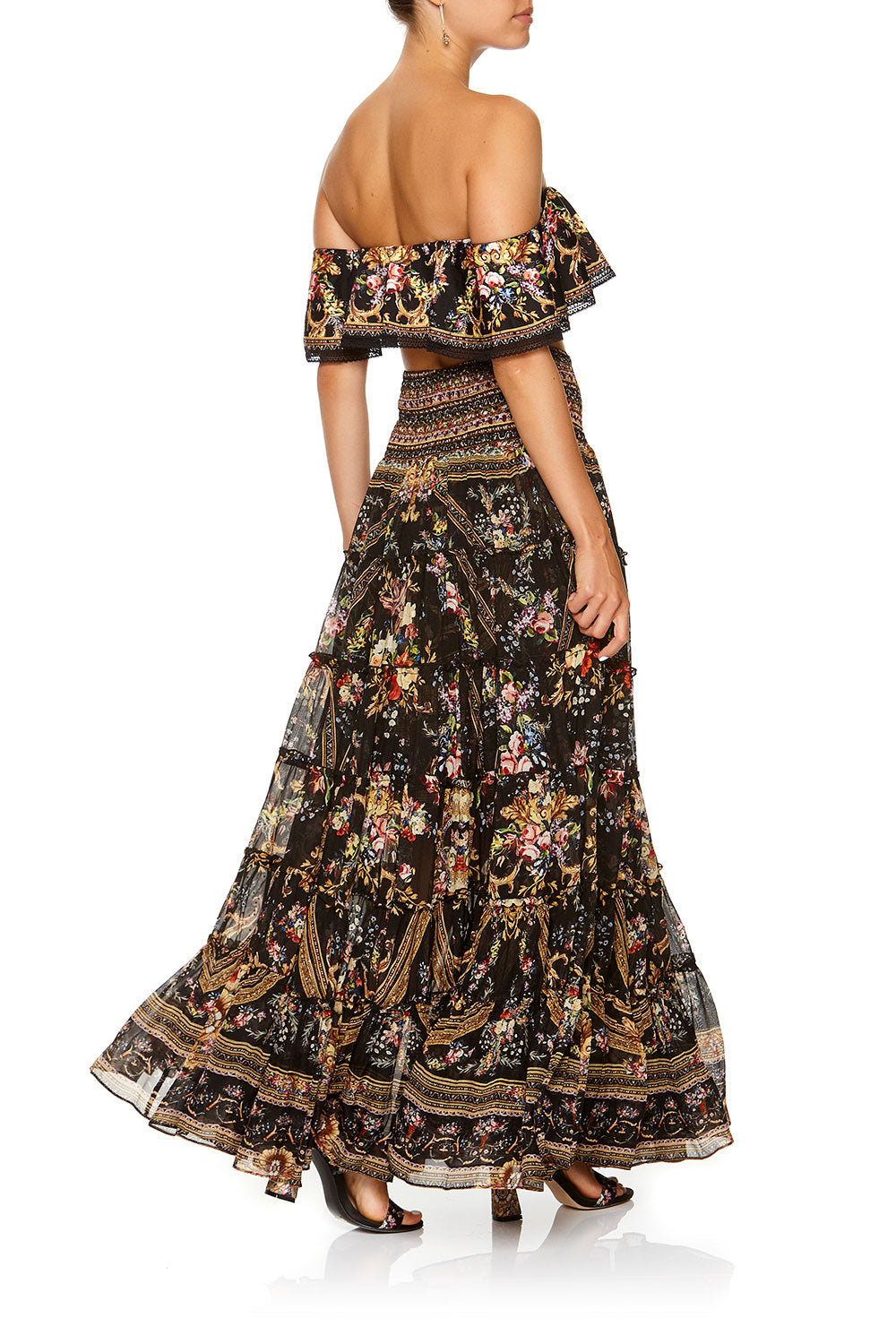 SHEER TIERED CIRCLE SKIRT FRIEND IN FLORA