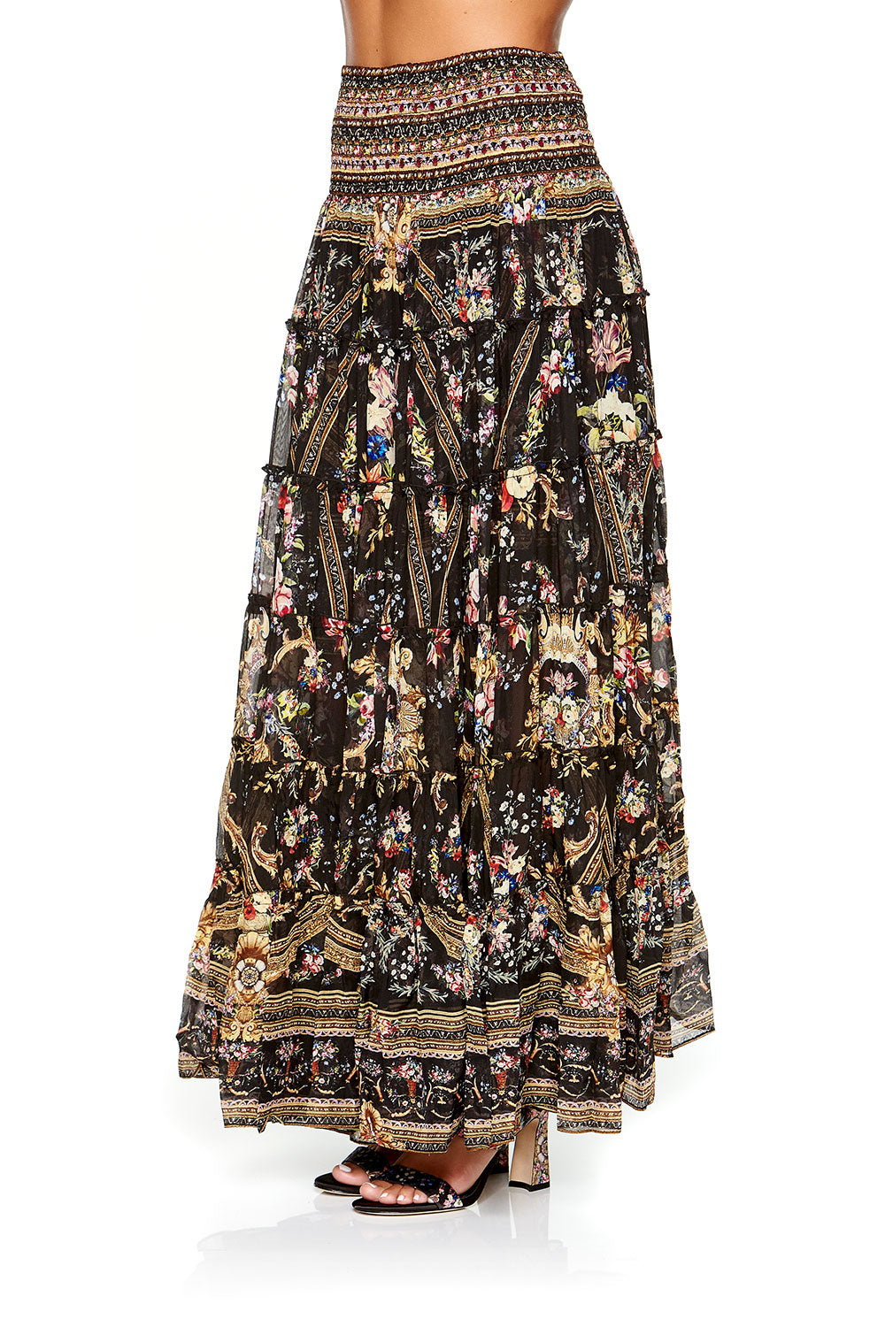 SHEER TIERED CIRCLE SKIRT FRIEND IN FLORA