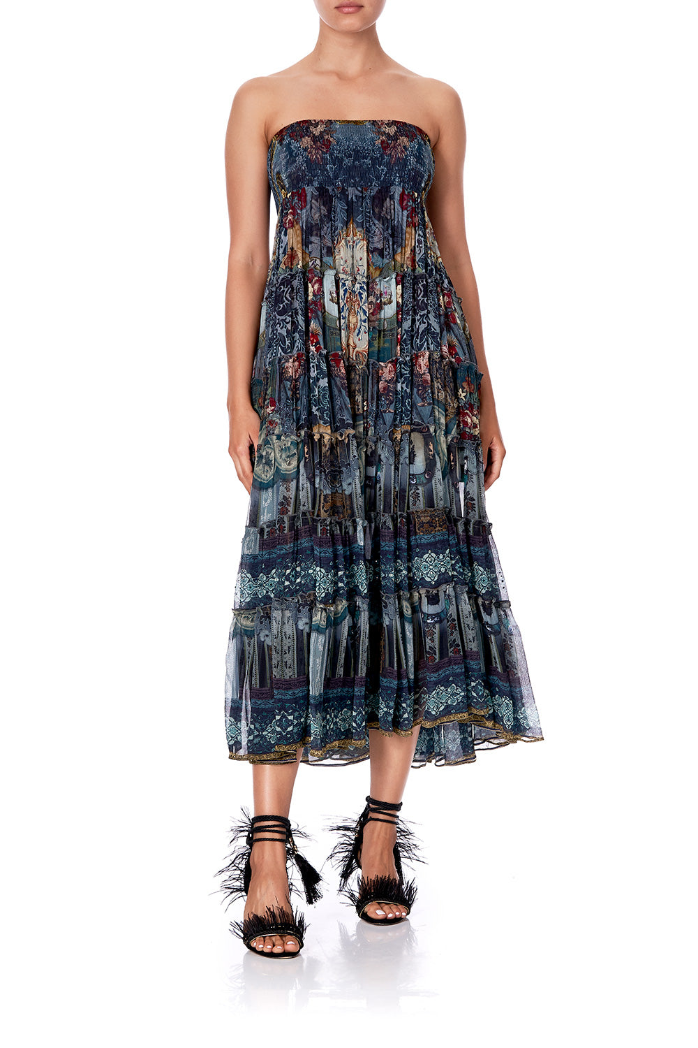 SHEER TIERED CIRCLE SKIRT HOTEL BOHEME