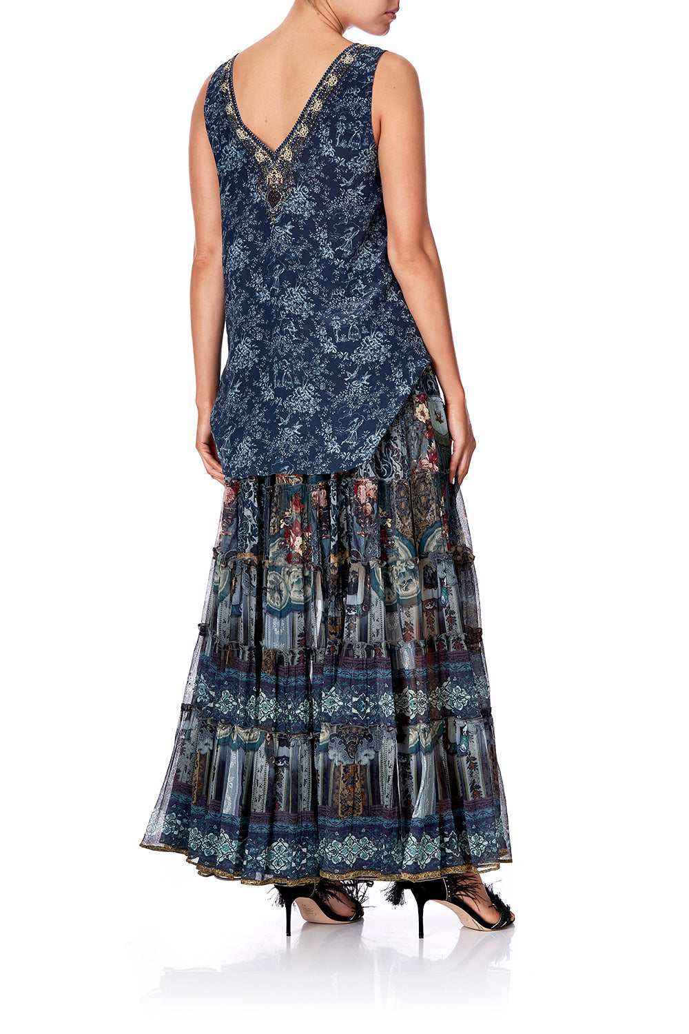 SHEER TIERED CIRCLE SKIRT HOTEL BOHEME