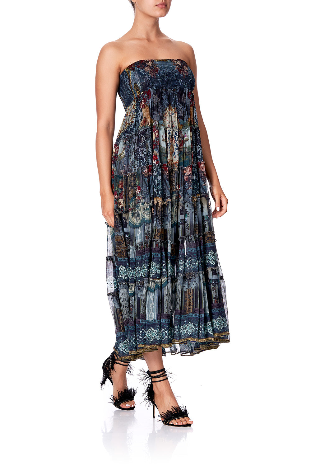 SHEER TIERED CIRCLE SKIRT HOTEL BOHEME