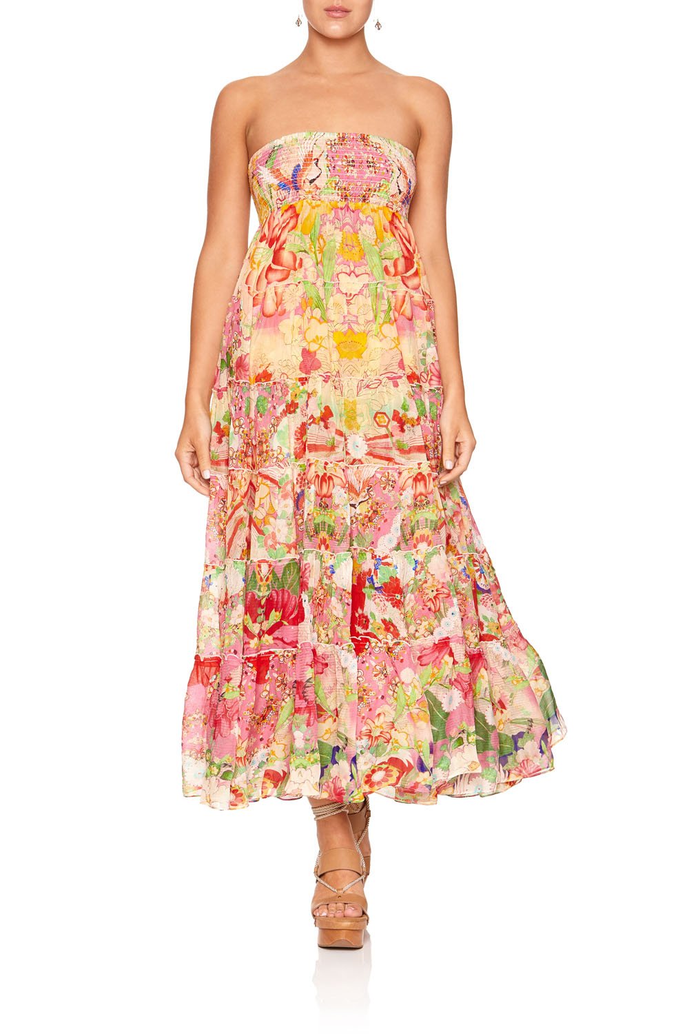 SHEER TIERED CIRCLE SKIRT KIMONO KISSES