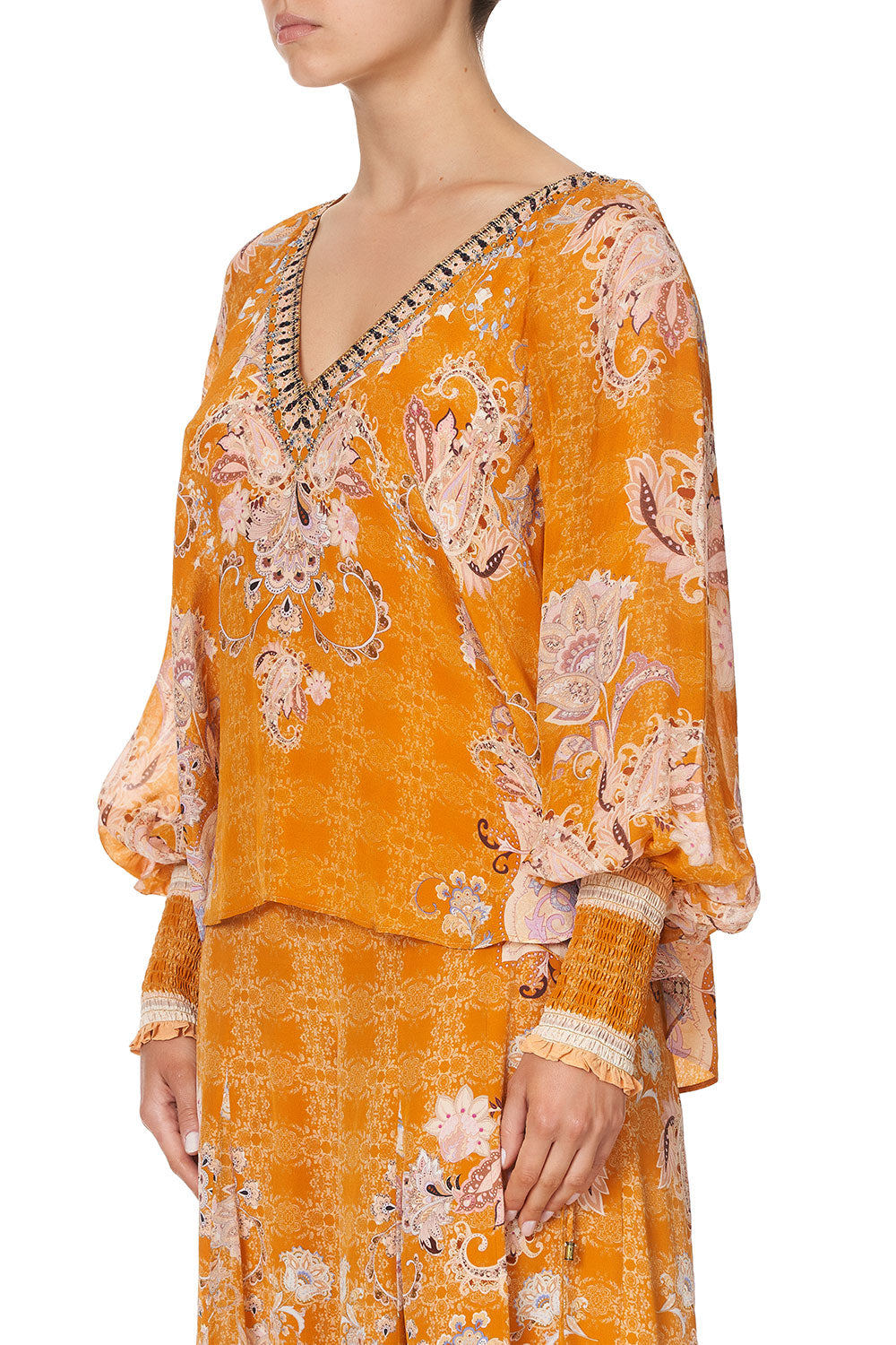 SHIRRED CUFF BLOUSE MARRAKESH MAIDEN