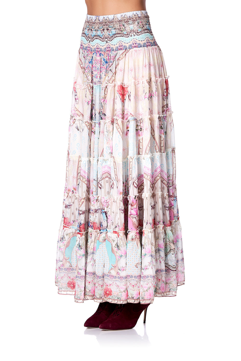 SHEER TIERED CIRCLE SKIRT CAROUSEL MADEMOISELLE