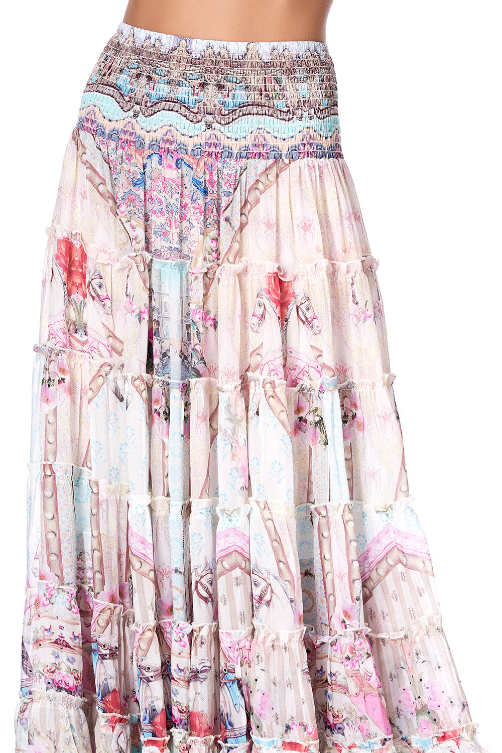 SHEER TIERED CIRCLE SKIRT CAROUSEL MADEMOISELLE