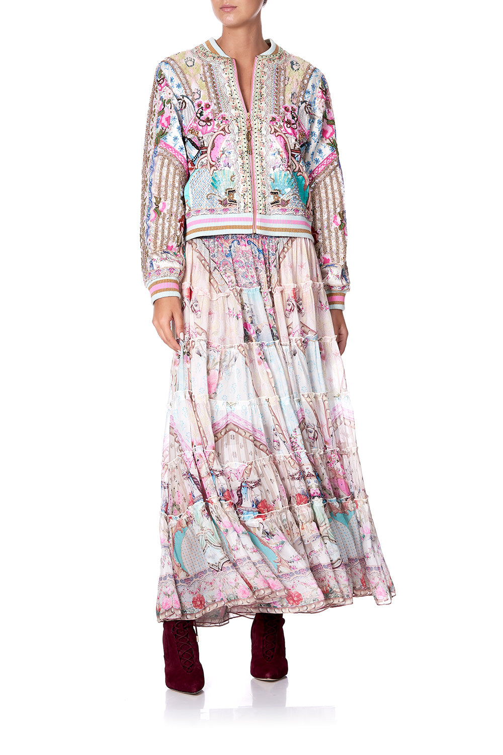 SHEER TIERED CIRCLE SKIRT CAROUSEL MADEMOISELLE