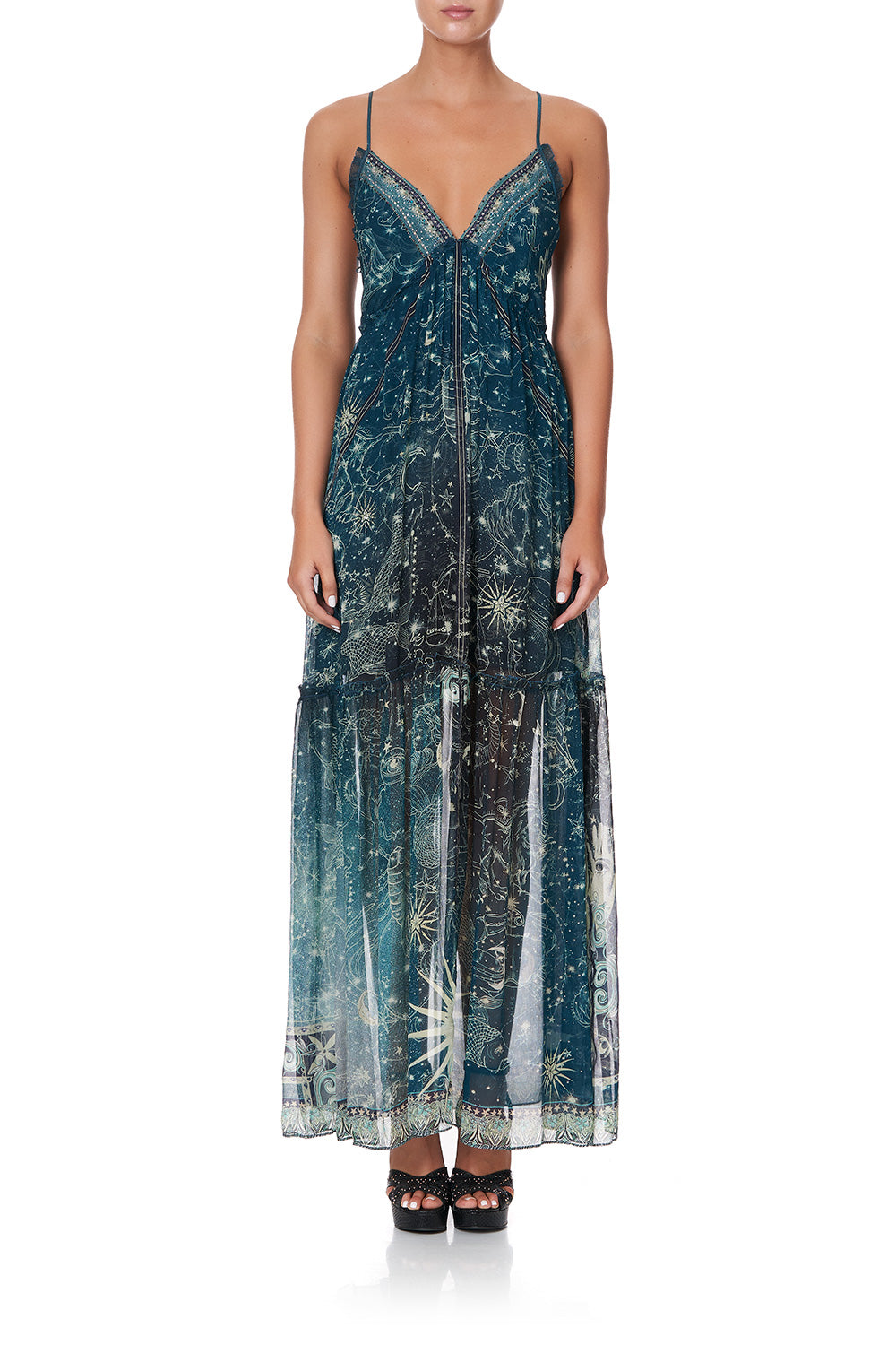 SHOESTRING STRAP GATHERED DRESS INTO THE MYSTIQUE