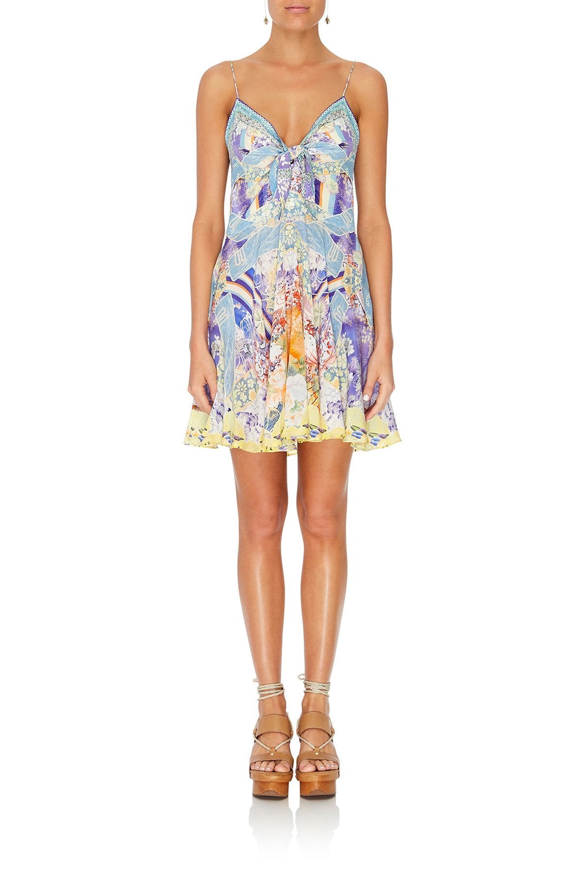 SHORT DRESS WITH TIE FRONT GIRL IN THE KIMONO