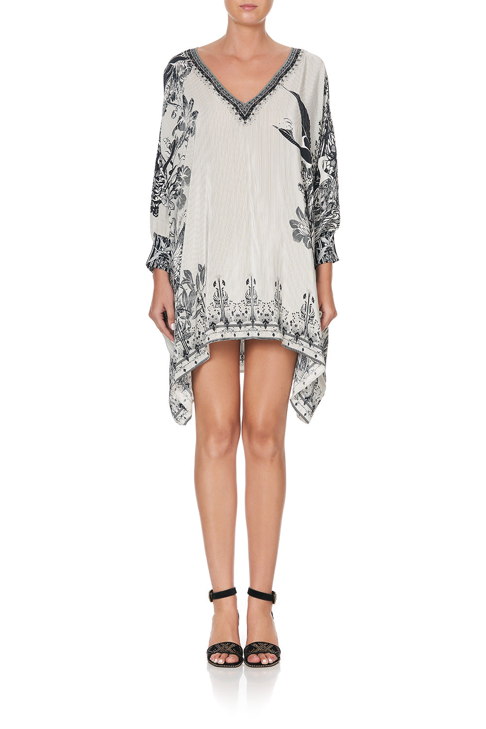 SHORT KAFTAN WITH CUFF SILVER LININGS