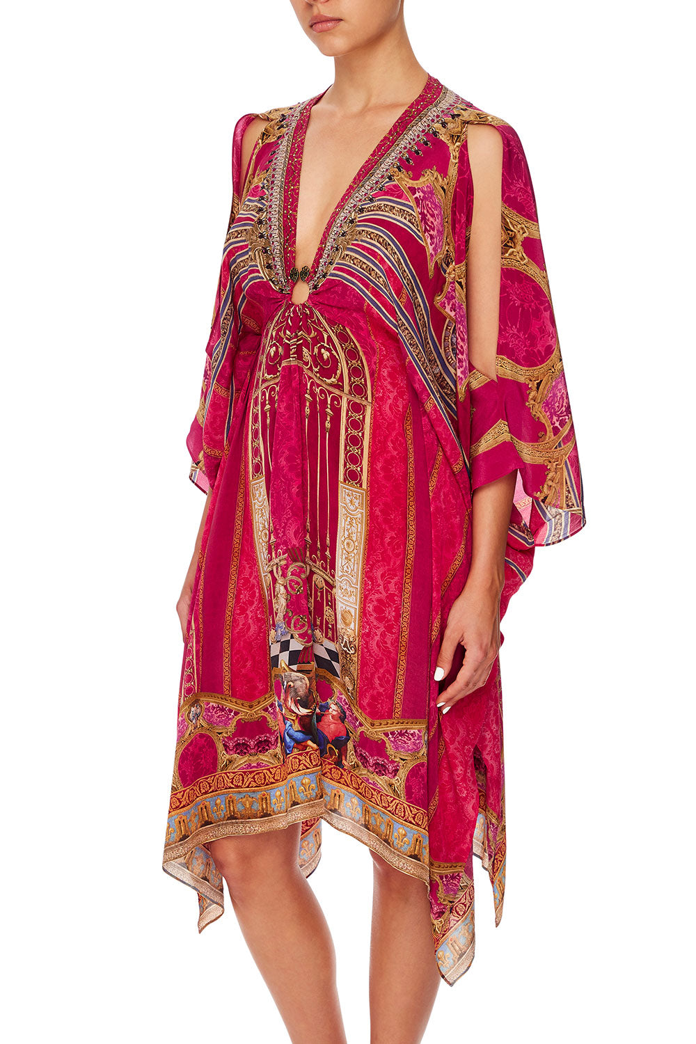 CAMILLA SHORT KAFTAN WITH HARDWARE LOUNGE HOUR