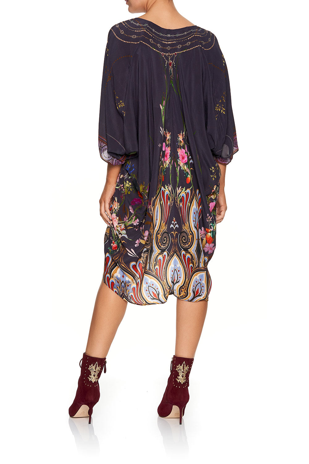 CAMILLA SHORT KAFTAN WITH RAGLAN SLEEVE WILD FLOWER