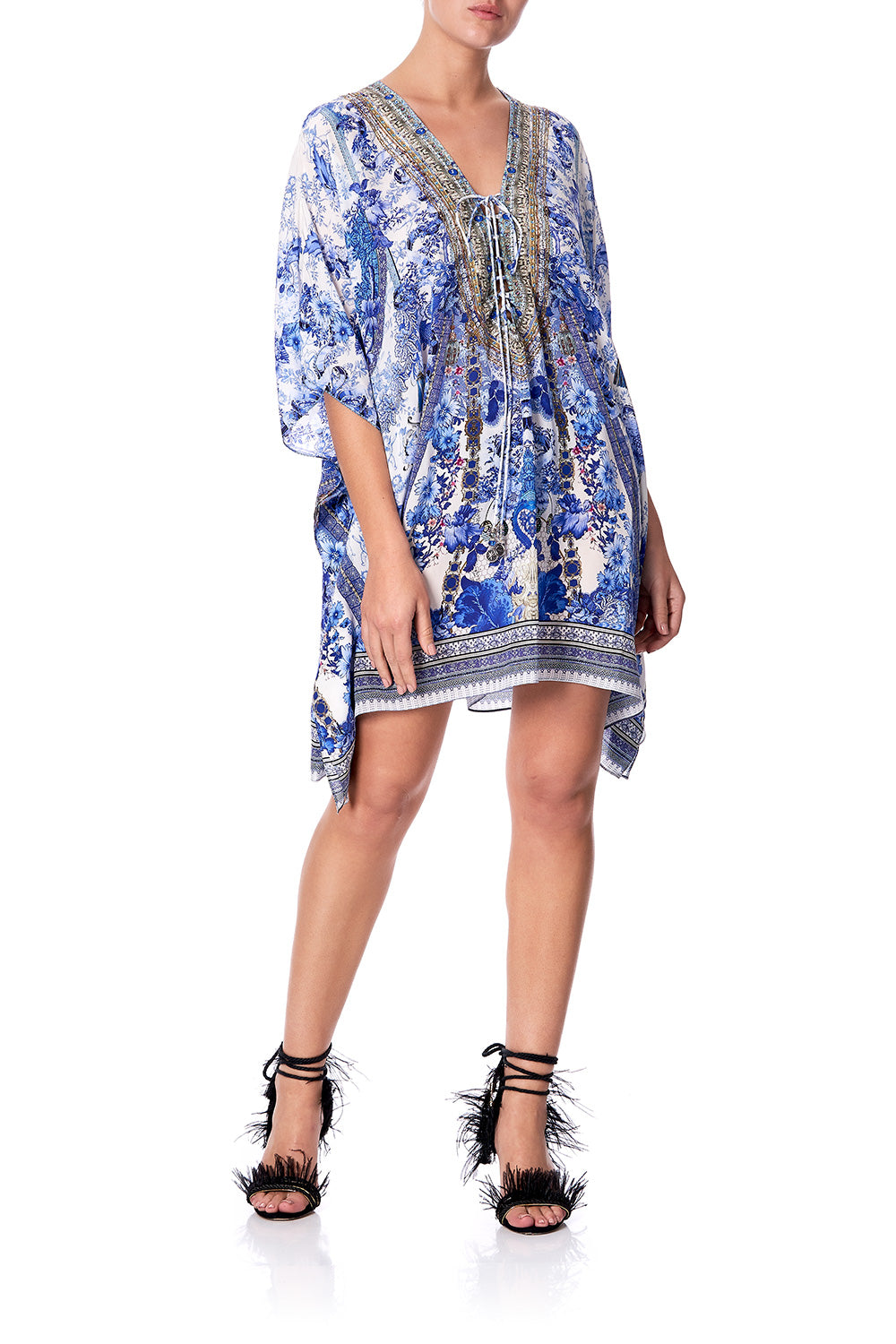 SHORT LACE UP KAFTAN PAINTED PROVINCIAL