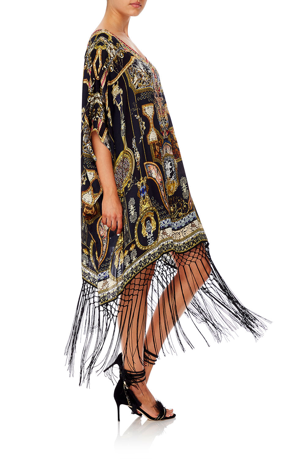 CAMILLA SHORT ROUND NECK KAFTAN MIDNIGHT MEETING