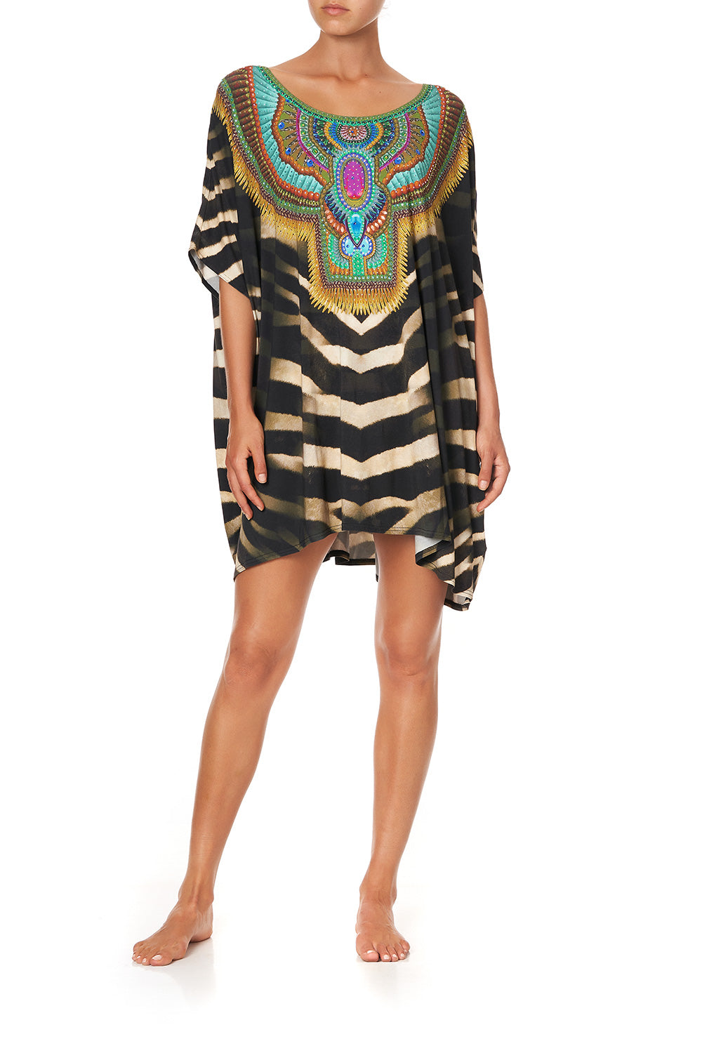 SHORT ROUND NECK LOUNGE KAFTAN BAKORA