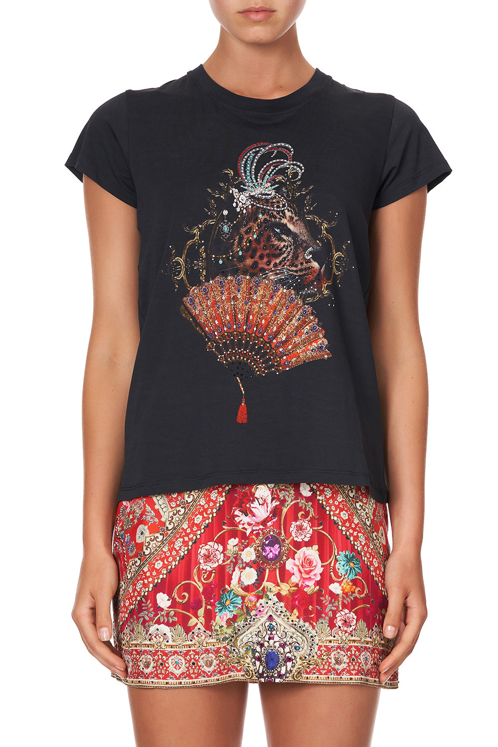 SLIM FIT ROUND NECK T-SHIRT CAMEOS CAN CAN