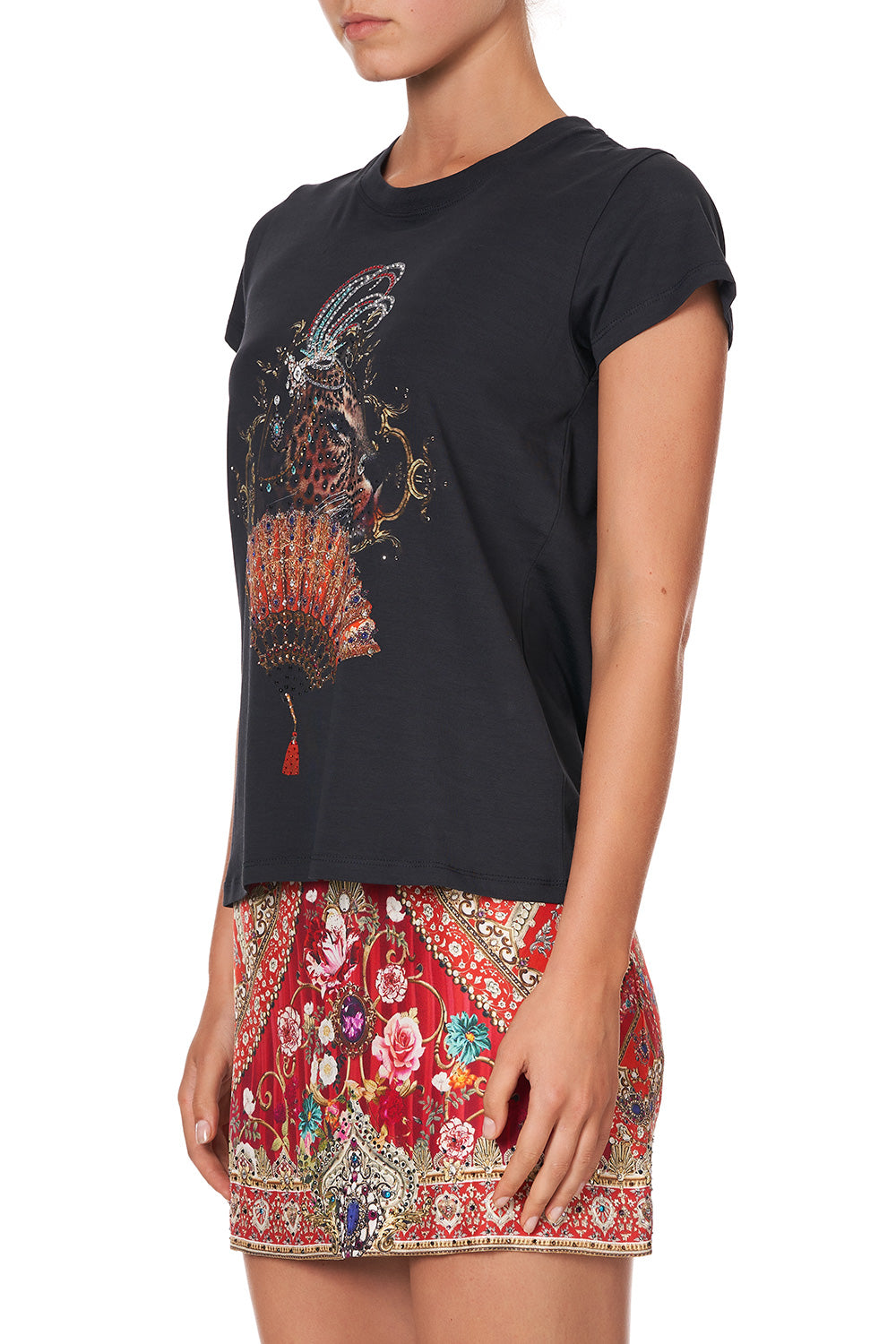 SLIM FIT ROUND NECK T-SHIRT CAMEOS CAN CAN