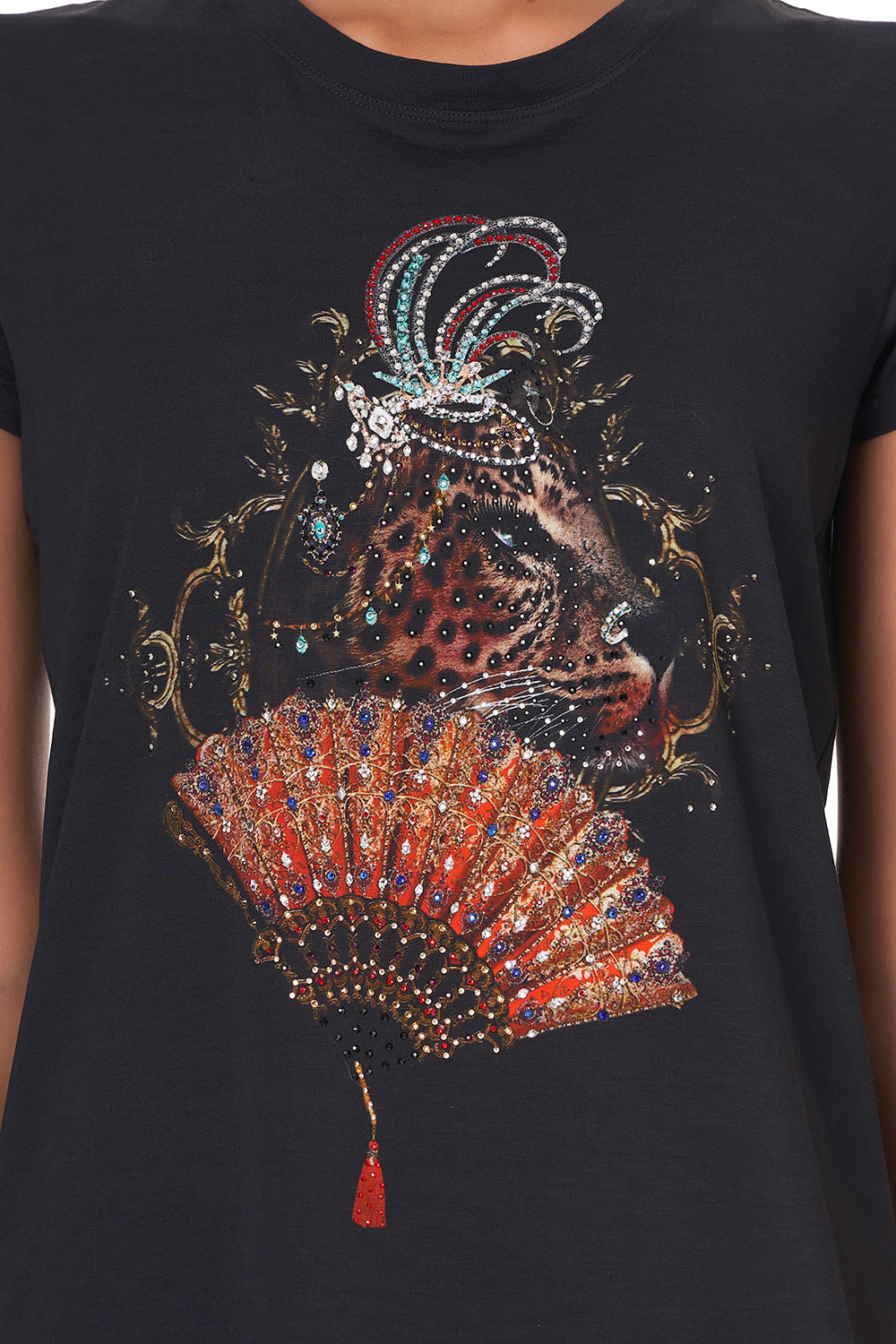 SLIM FIT ROUND NECK T-SHIRT CAMEOS CAN CAN