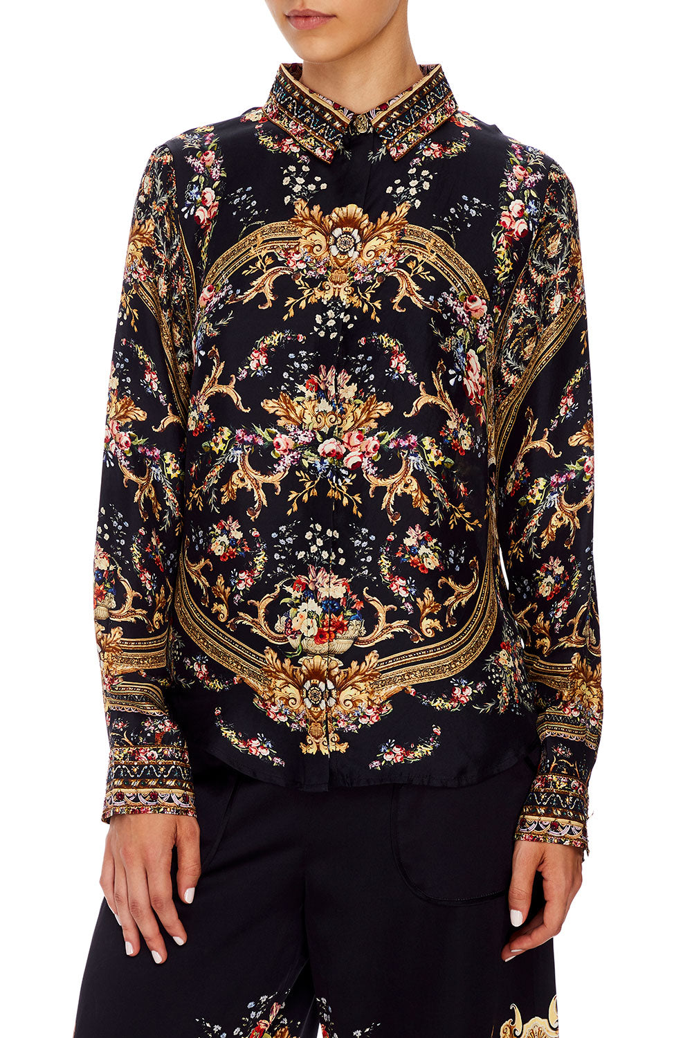 CAMILLA SLIM FIT LONG SLEEVE SHIRT FRIEND IN FLORA