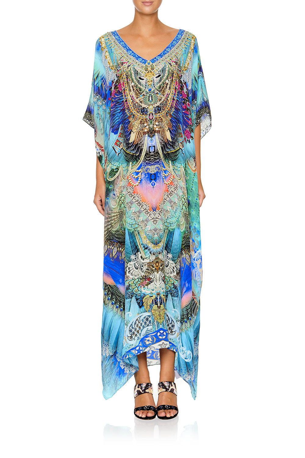CAMILLA SLIM LINE V NECK KAFTAN FREEDOM FLIGHT