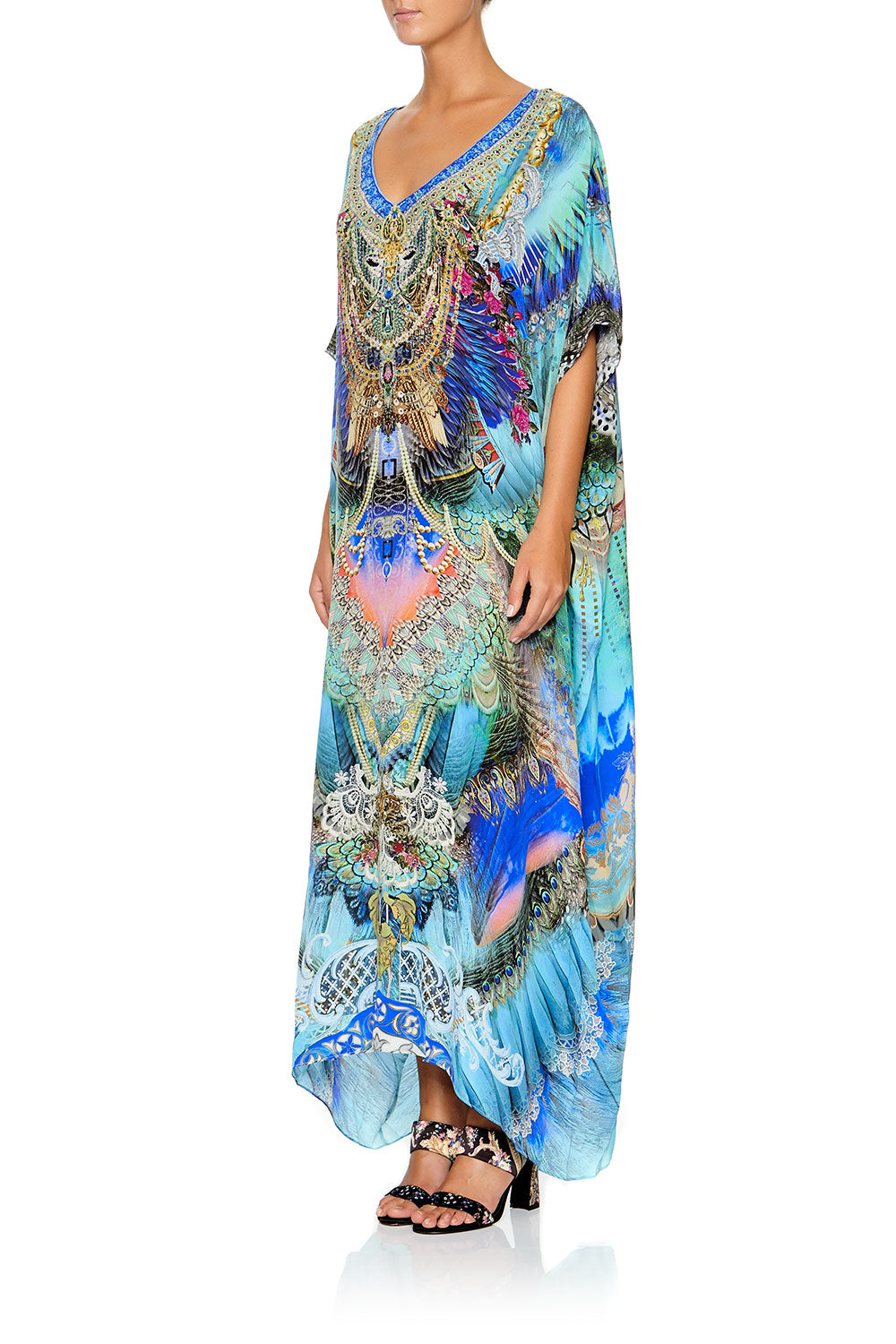 CAMILLA SLIM LINE V NECK KAFTAN FREEDOM FLIGHT