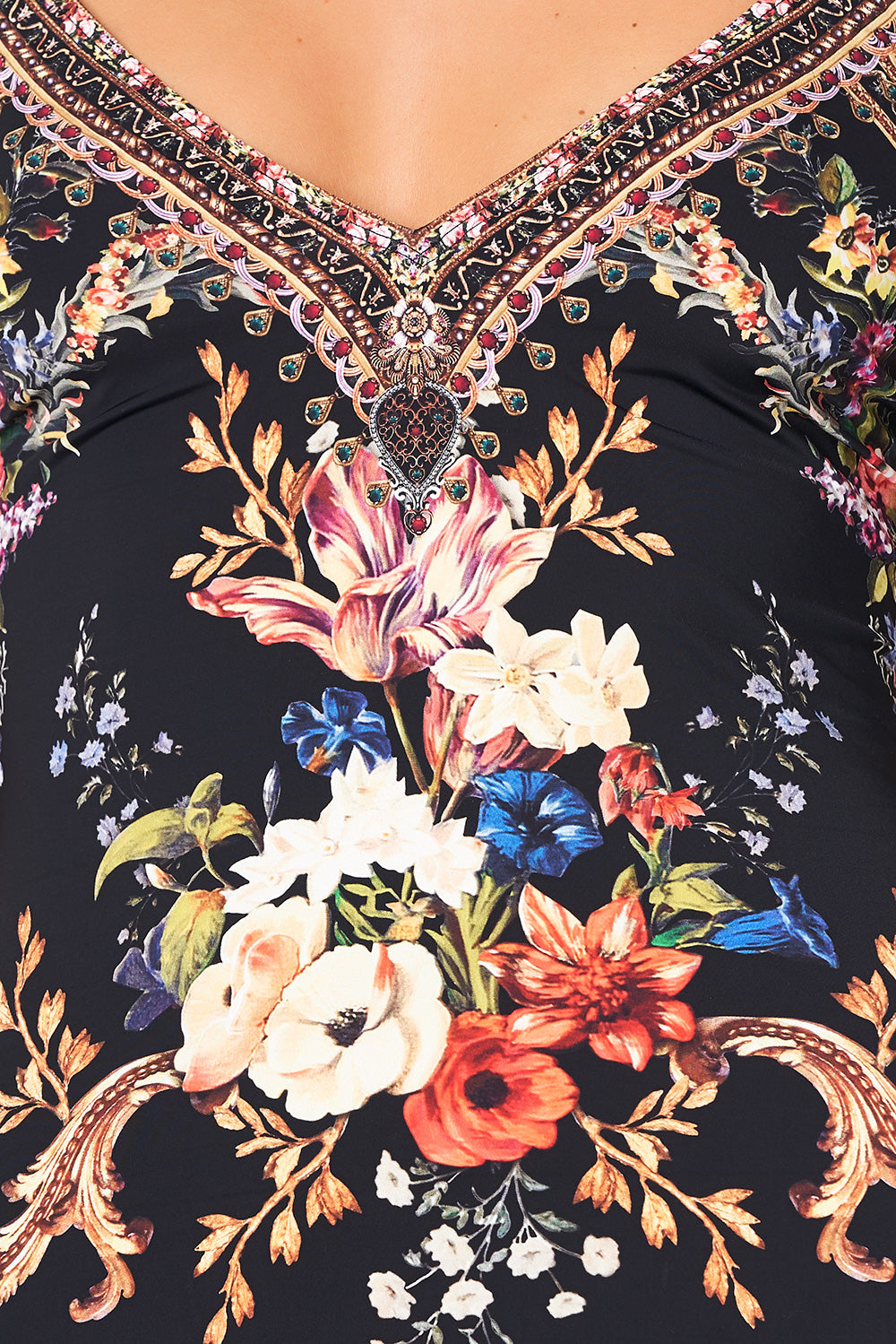 V NECK SLIP FRIEND IN FLORA