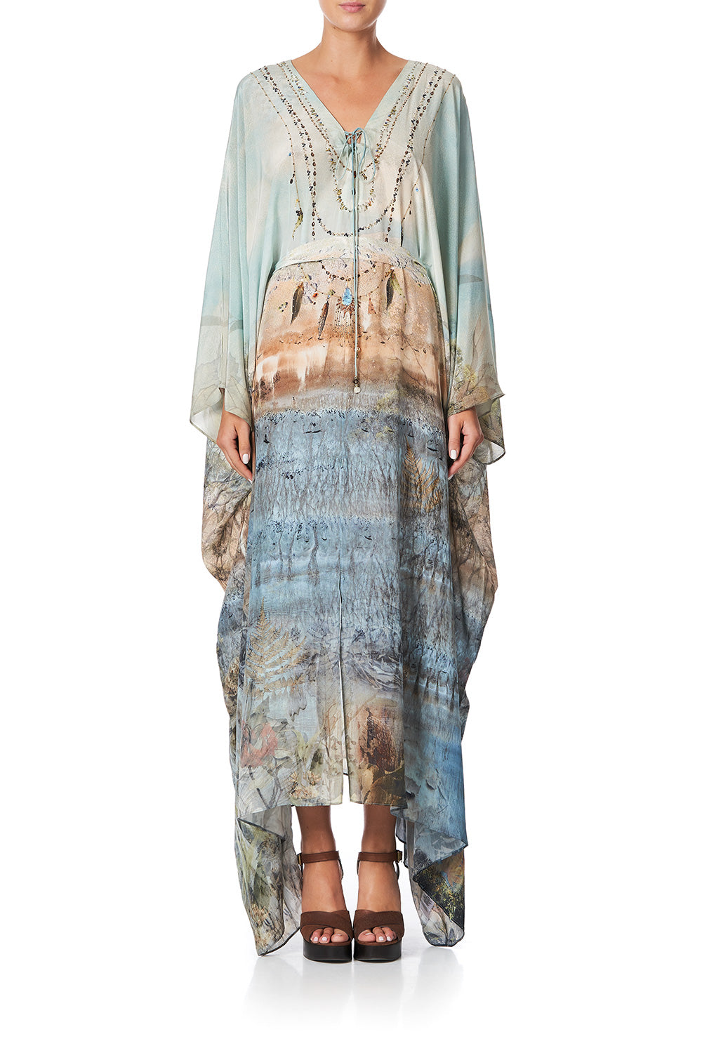 SPLIT HEM LACE UP KAFTAN COUNTRY DIARIES