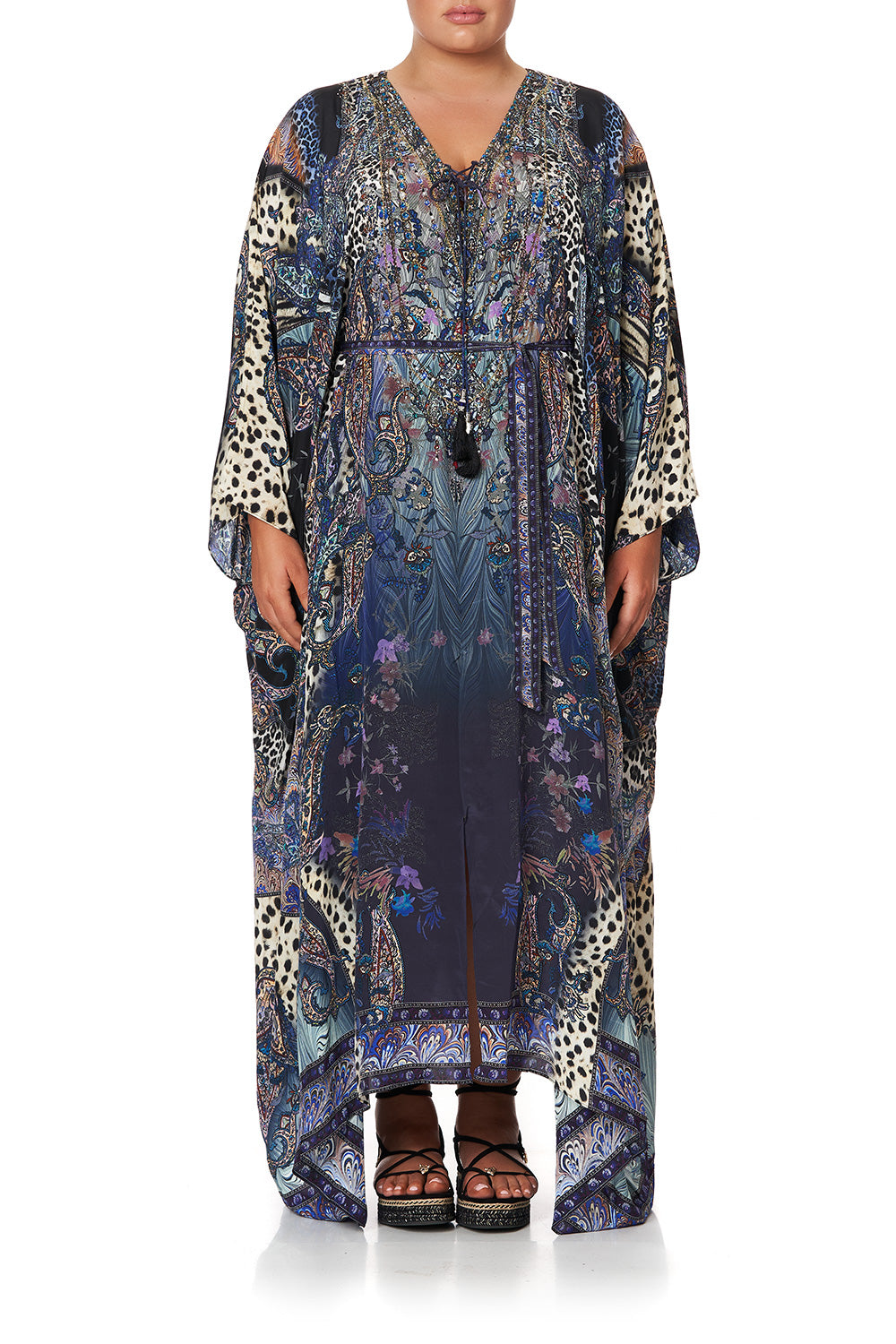 SPLIT HEM LACE UP KAFTAN FESTIVAL EXPRESS