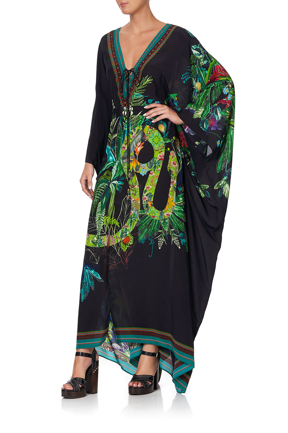 SPLIT HEM LACE UP KAFTAN RIVER CRUISE