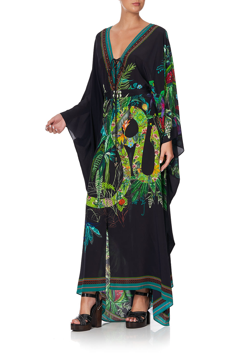 SPLIT HEM LACE UP KAFTAN RIVER CRUISE
