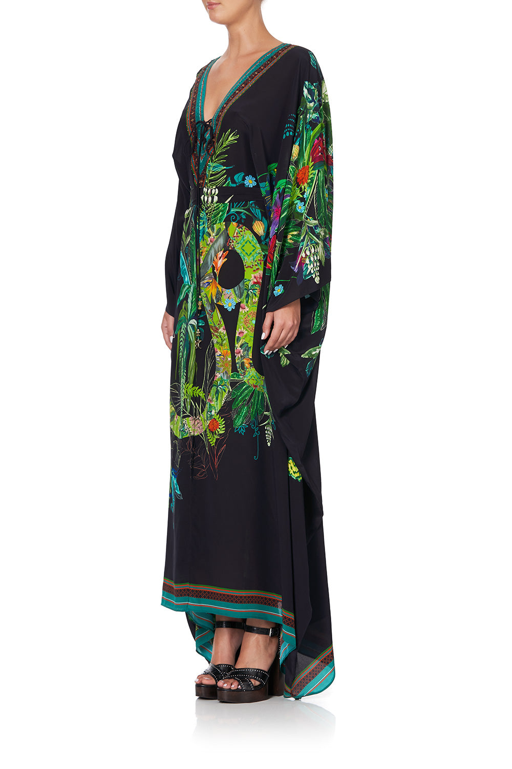 SPLIT HEM LACE UP KAFTAN RIVER CRUISE