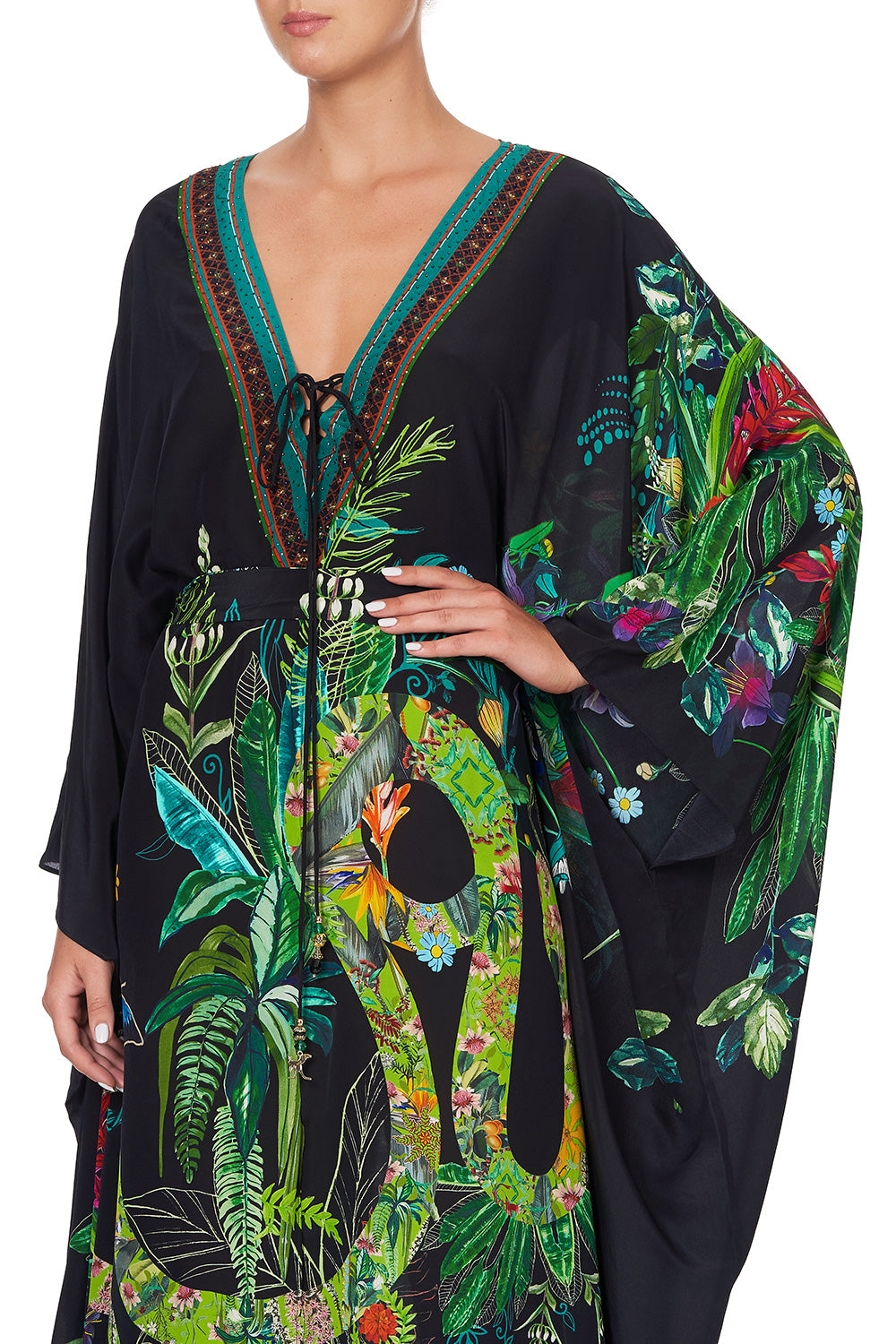 SPLIT HEM LACE UP KAFTAN RIVER CRUISE