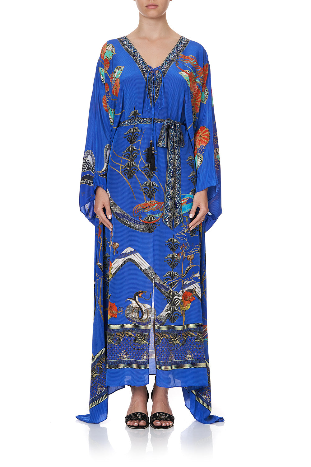 SPLIT HEM LACE UP KAFTAN TREE OF LIFE