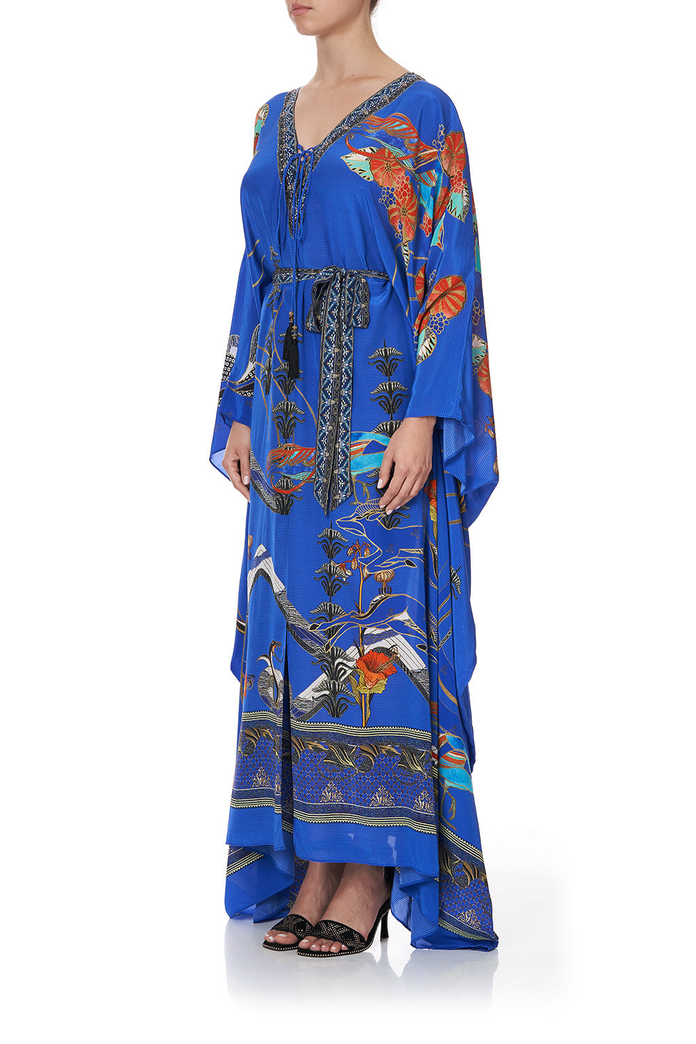 SPLIT HEM LACE UP KAFTAN TREE OF LIFE