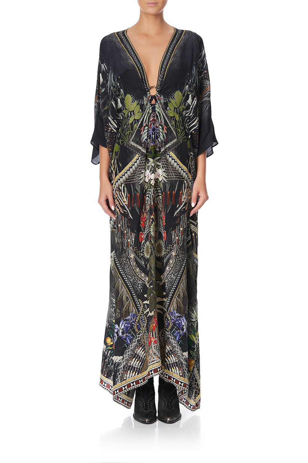 SPLIT SLEEVE KAFTAN WITH HARDWARE BOTANICAL CHRONICLES