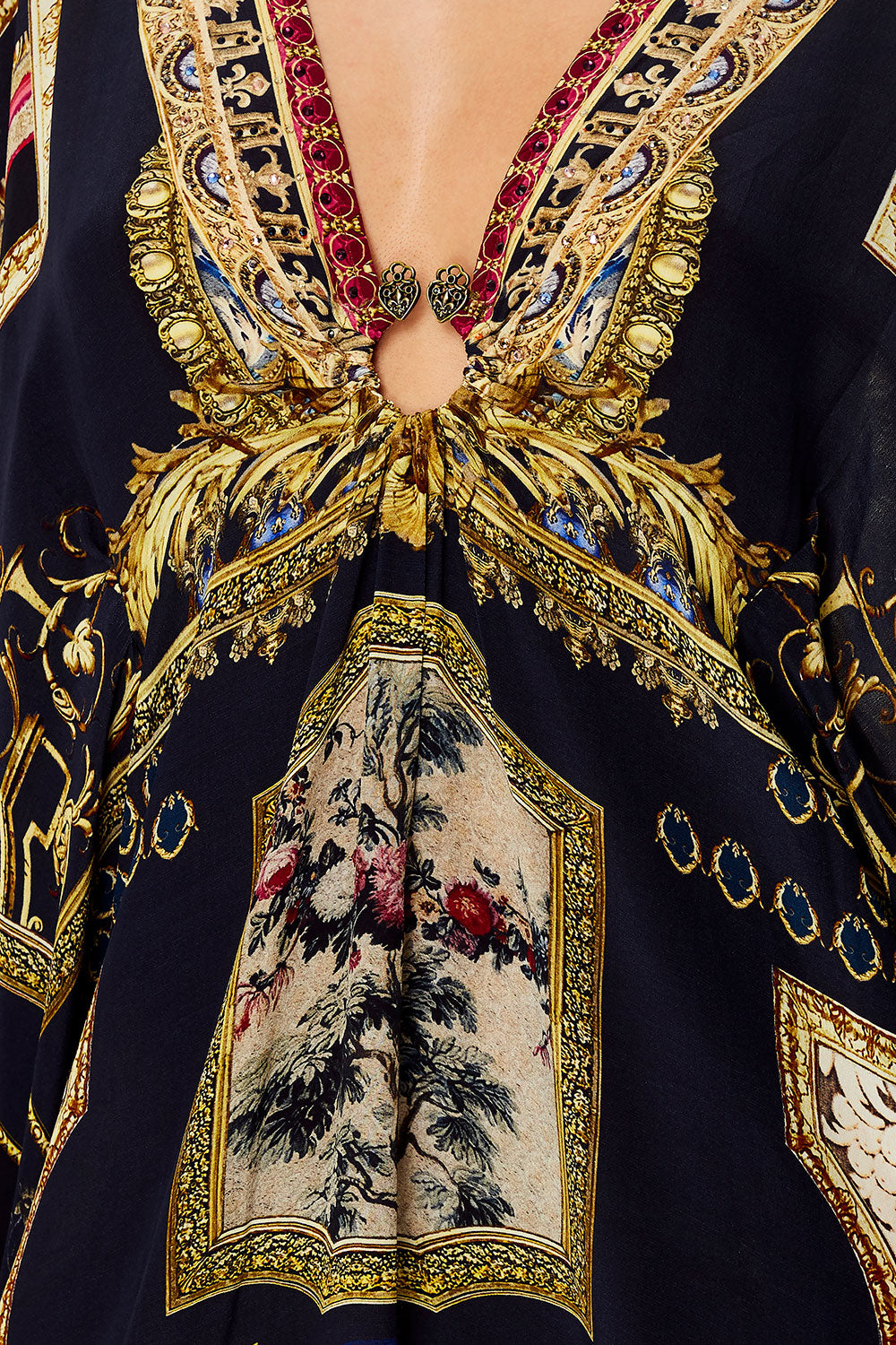 CAMILLA SPLIT SLEEVE KAFTAN WITH HARDWARE MIDNIGHT MEETING