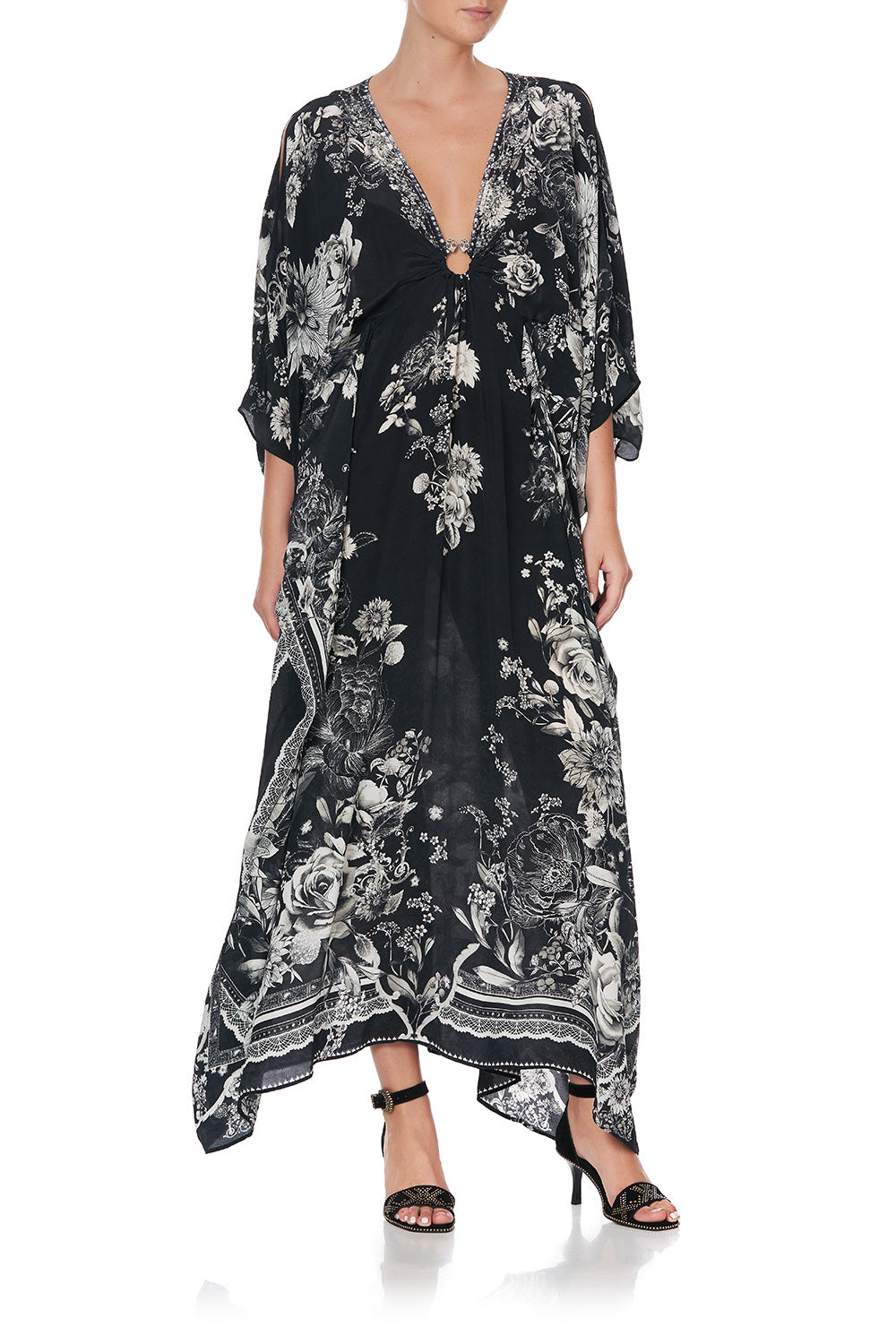 SPLIT SLEEVE KAFTAN WITH HARDWARE MOONSHINE BLOOM