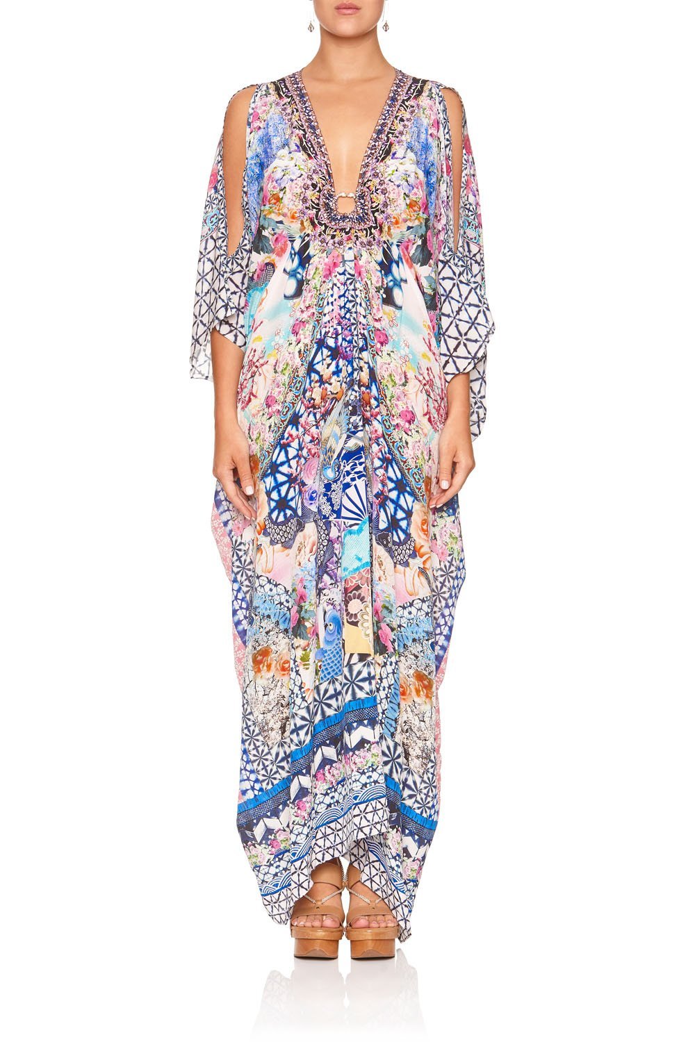 SPLIT SLEEVE KAFTAN WITH HARDWARE SHIBORI SHORES