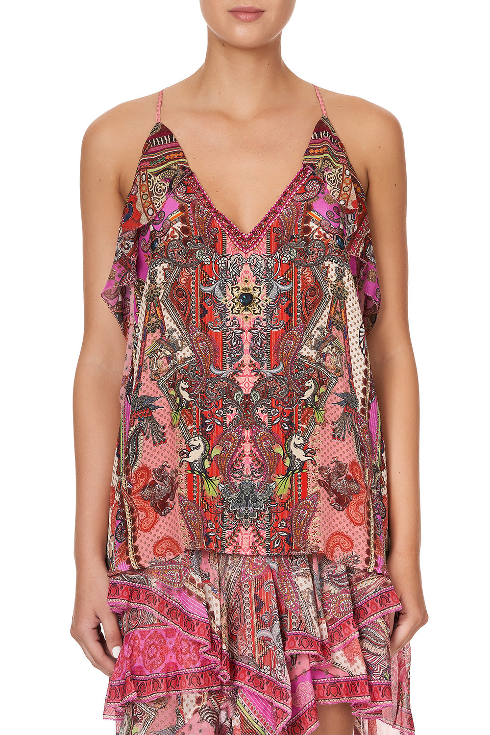 STRAP TOP WITH RUFFLE LOTUS LOVERS