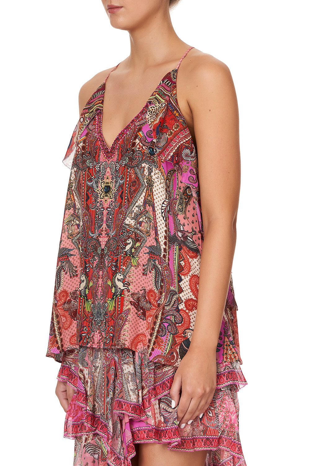 STRAP TOP WITH RUFFLE LOTUS LOVERS