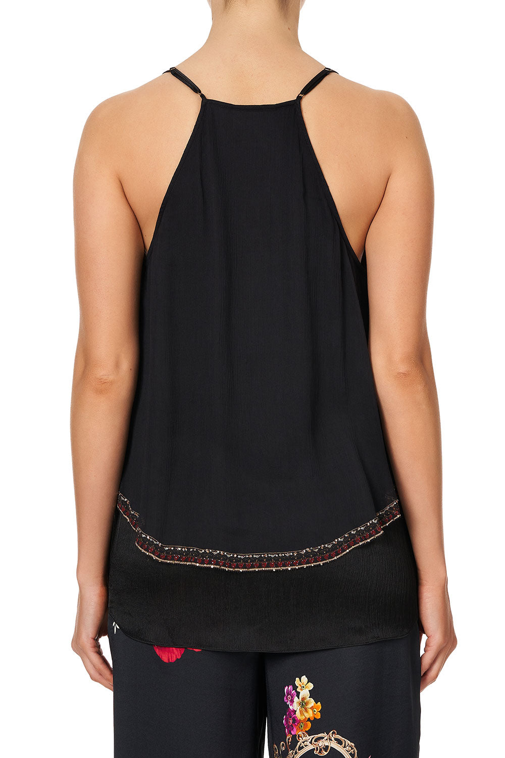 STRAP TOP WITH RUFFLE MIRROR MIRROR