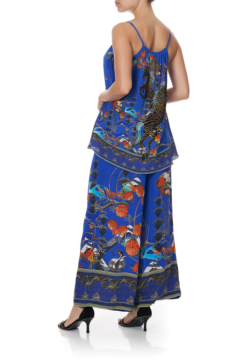 STRAP TOP WITH TIE FRONT DETAIL TREE OF LIFE