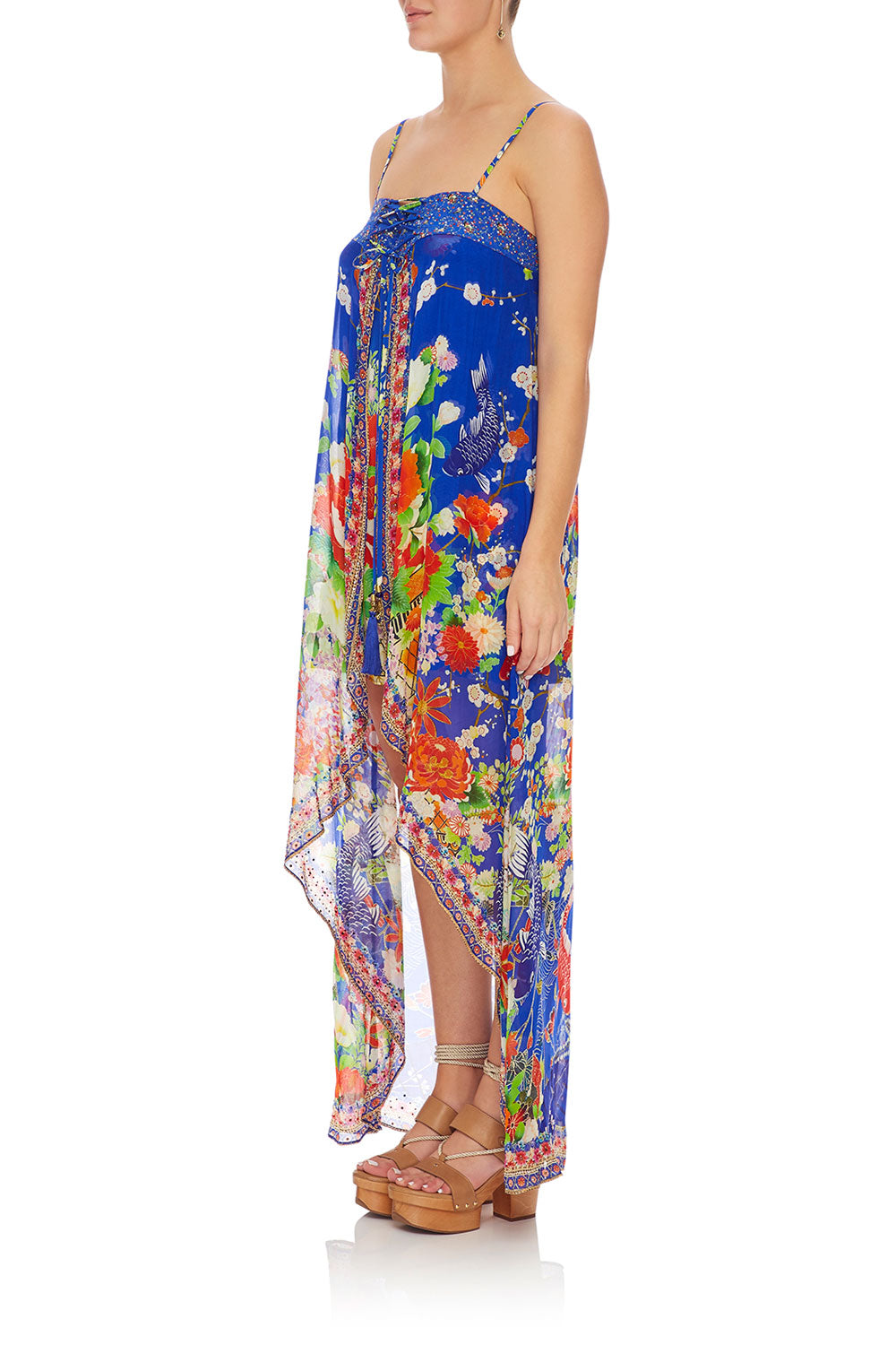 CAMILLA TIE DETAIL OVERLAY PLAYSUIT PLAYING KOI