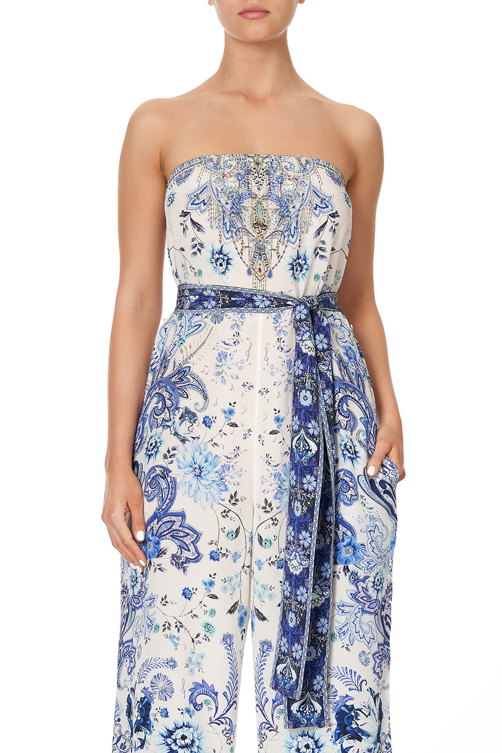 TIE WAIST STRAPLESS JUMPSUIT TALKING ABOUT A REVOLUTION