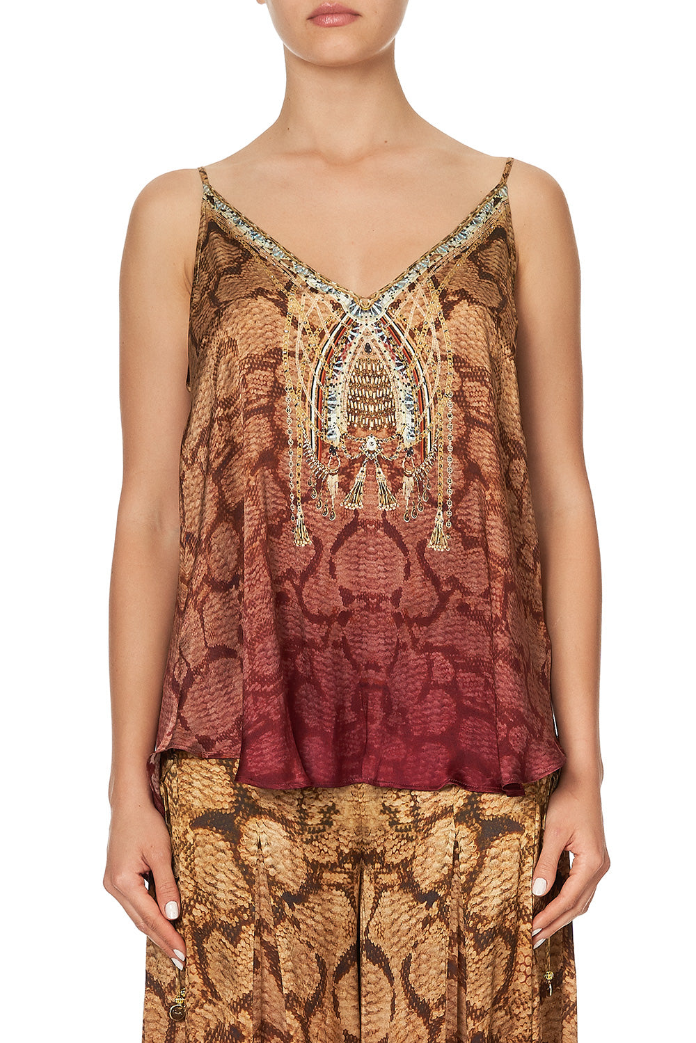 V NECK CAMI COASTAL TREASURE